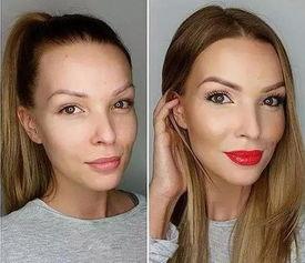 明星化妆前后对比照片,瞬间变身，魅力无限